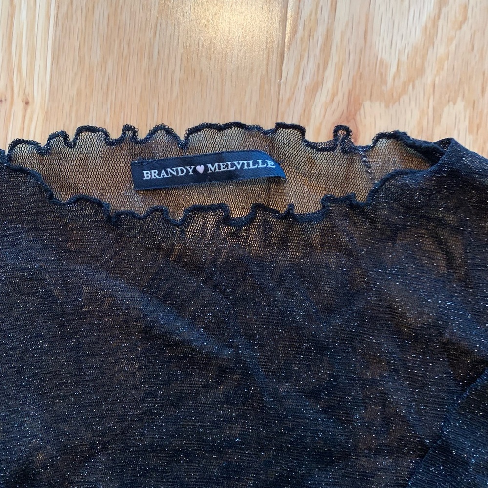 Brandy Melville Black Sheer Top